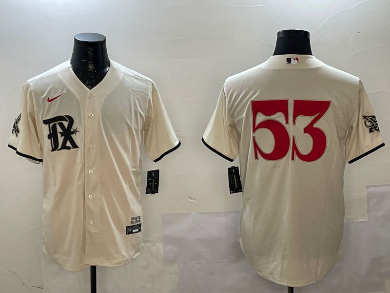 Men Texas Rangers #53 No Name Cream City Edition Game Nike 2025 MLB Jersey style 1->texas rangers->MLB Jersey